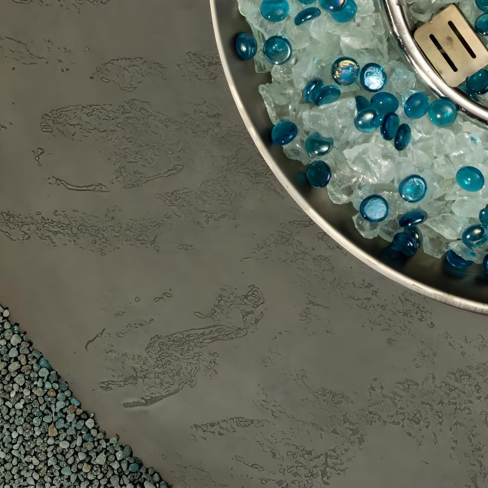 34 Inch Round Propane Fire Pit Table for Outdoor Patio with 50000 BTU Heat Output, Glass Rocks, Weather Cover and Burner Lid