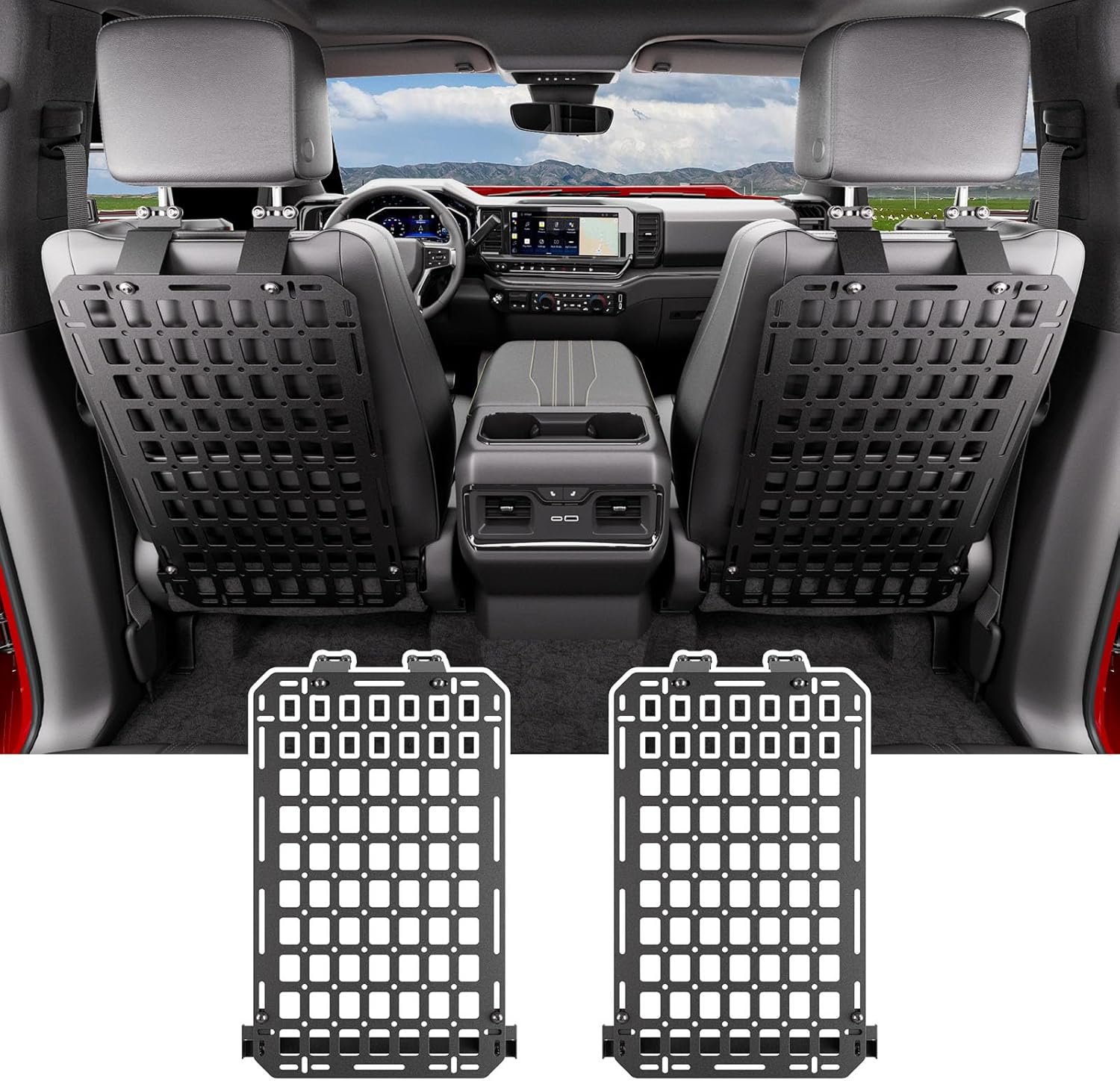 2PCS Seat Back Molle Panel Compatible with 2019-2025 Chevy Silverado GMC Sierra 1500 Seat Back Organizers Molle Tactical Truck Organizer Replacement for 2019-2025 Chevy Silverado Accessories