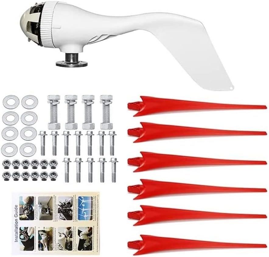 24V Wind Turbine Generator Kit 6 Blades Wind Turbines Motor with Charge Controller Power Generation Windmill for Home (Not Included Mast)