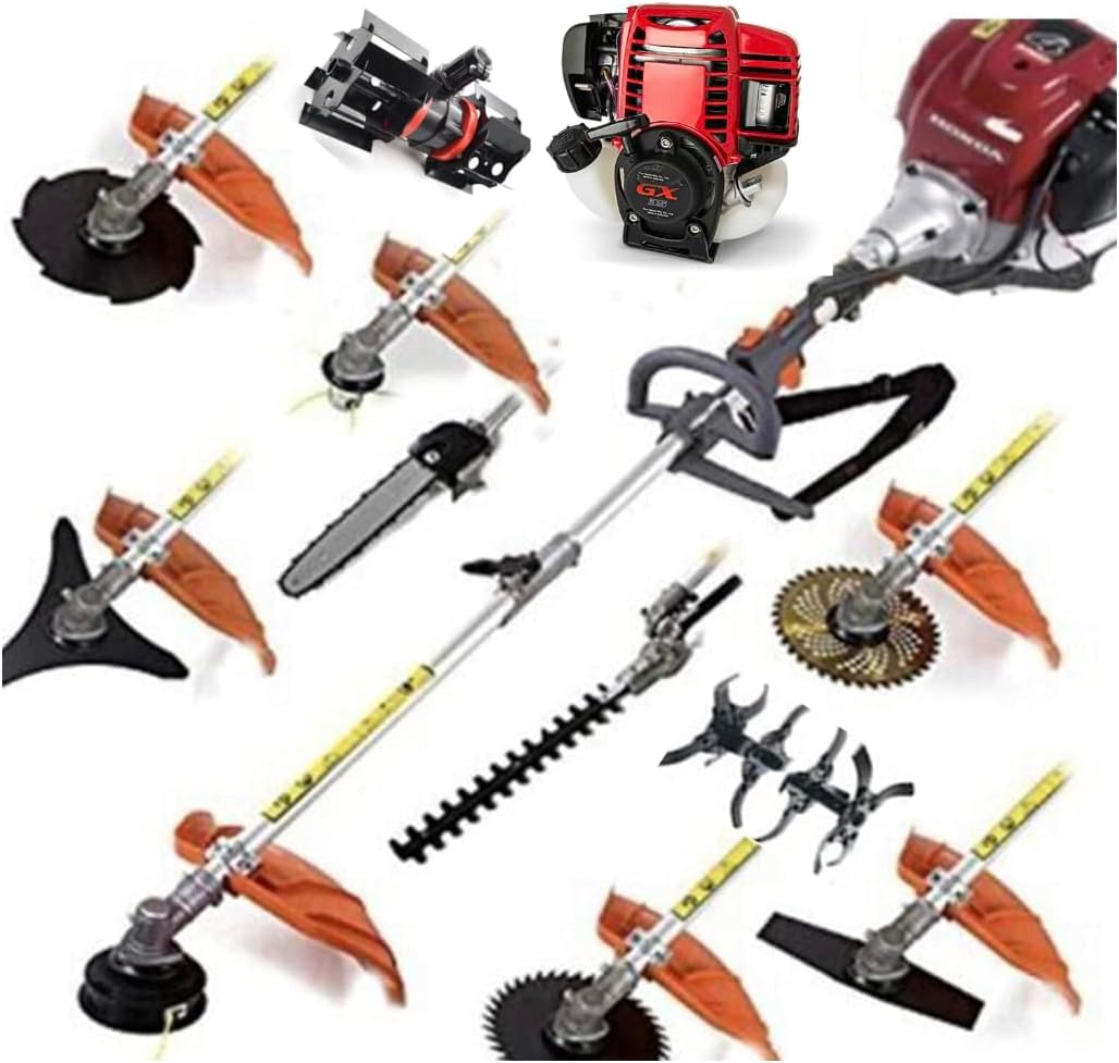 GX35 12 in 1 Hedge Trimmer Pole Saw Petrol String Trimmer rototiller Brush Cutter 4 Stroke Combo