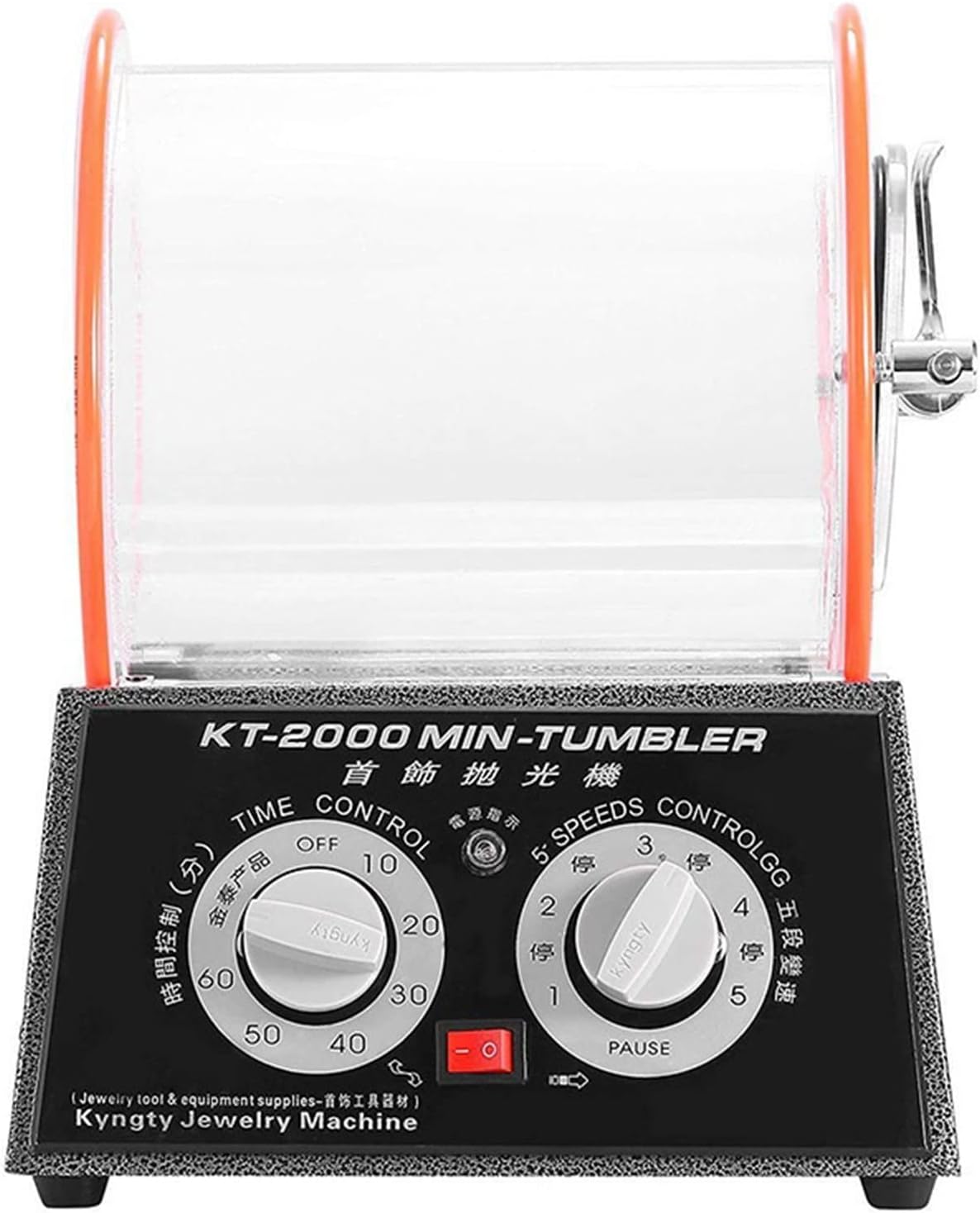 Jade Grinding Polishing Machine Drum Polishing Machine, Metal Silver Jewellery Cleaning Machine, Small Rotary Drum Machine, Desktop Gold Tool KT2000 Flat Grinder