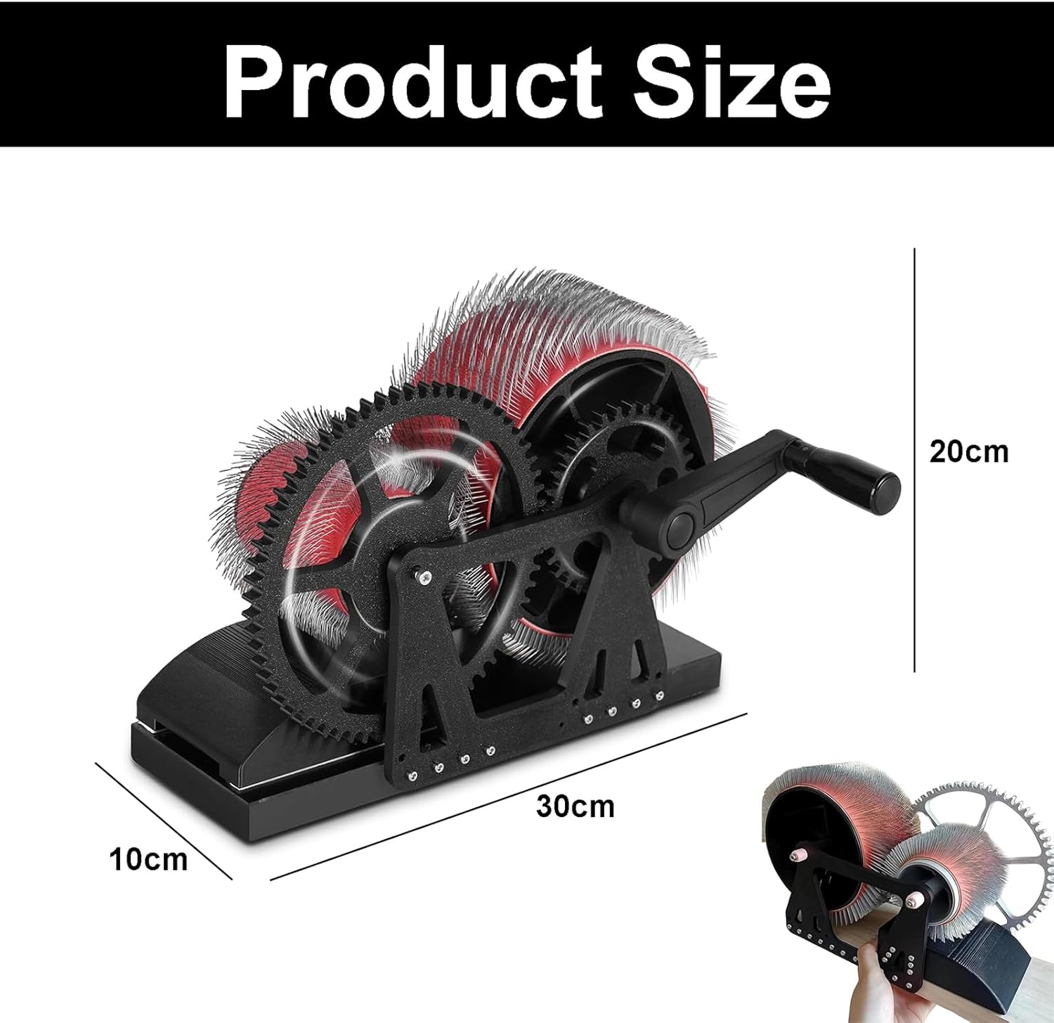 Manual Wool Carding Machine Wool Drum Carder Fiber Carding Machine with Hand Crank Remove Fiber Impurities Fast Color Mixing Wool Blending Wheel for Combing Blending