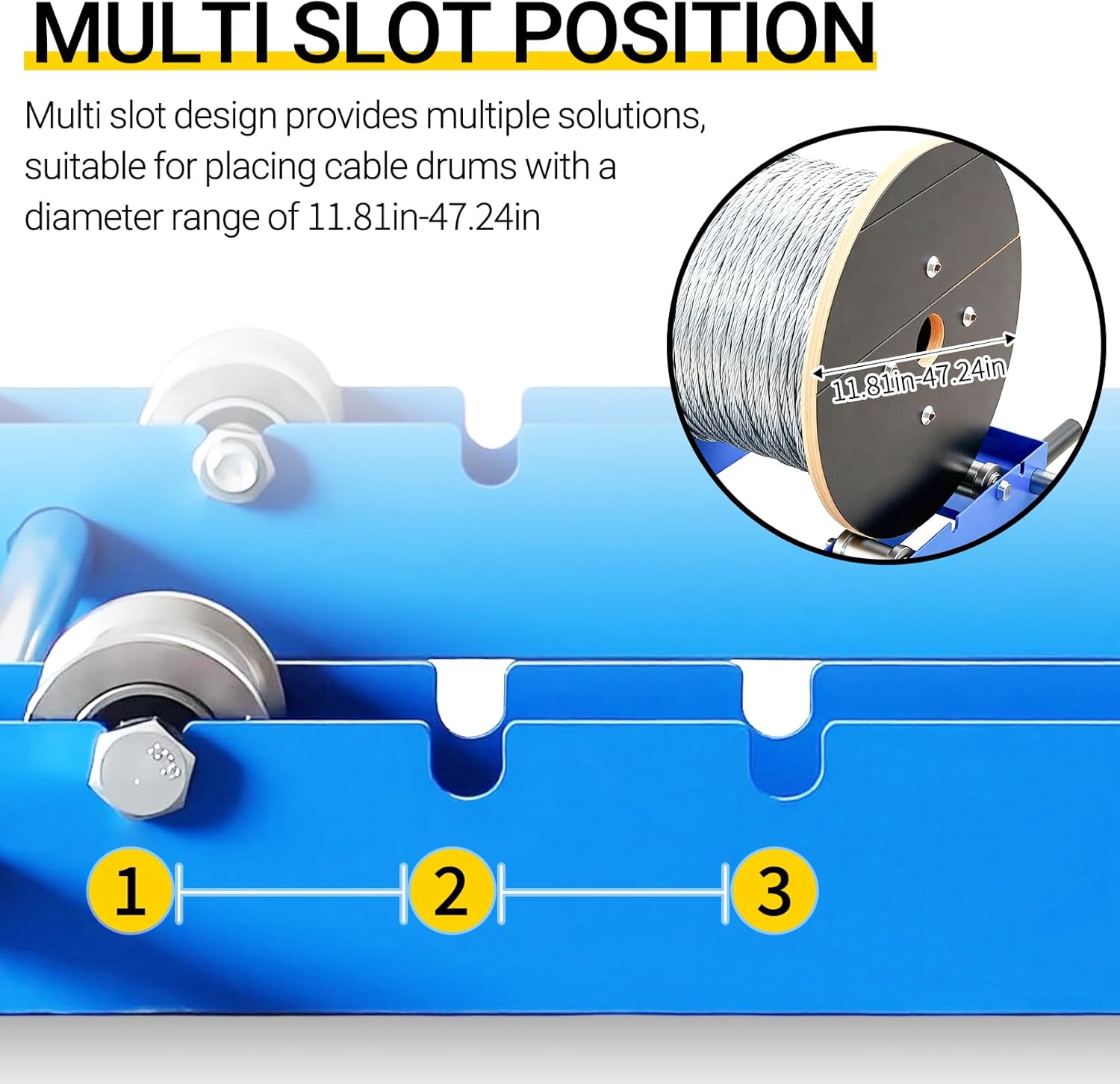 Cable Drum Roller, Heavy Duty Cable Caddy,Wire Unwinder Dispenser, Double Rail Wire Stand for Drum Reel Max 39.4in Width, 2 Ton