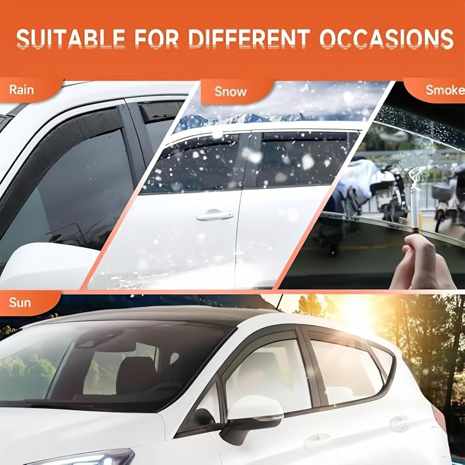 Window Deflectors for Hyundai Tucson SWB MK4-NX4 2021+ PC, Sun Rain Guard Window Visors Vent Shades with Bright Stripes Car Accessories