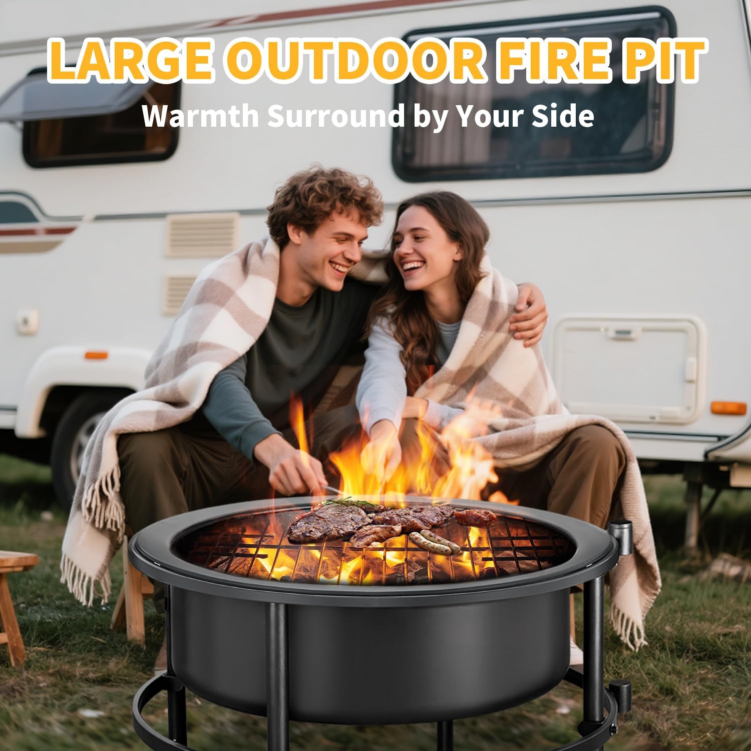 Fire Pits for Outside Wood Burning with 28