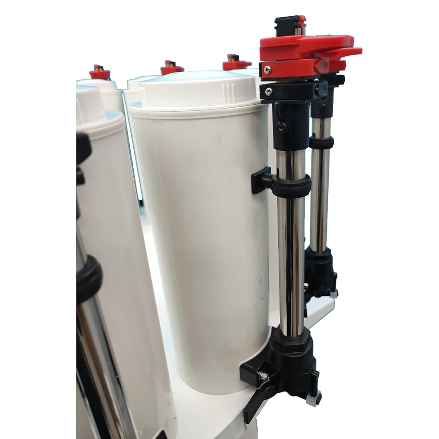 TECHTONGDA Paint Colorant Dispenser, 14 Canister Base Paint Tinting Machine, Double Pump, Double Gauge Lock, 2.3L Drum Capacity, Electric Stirring Color Mixing Machine for Water or Oil Colorant