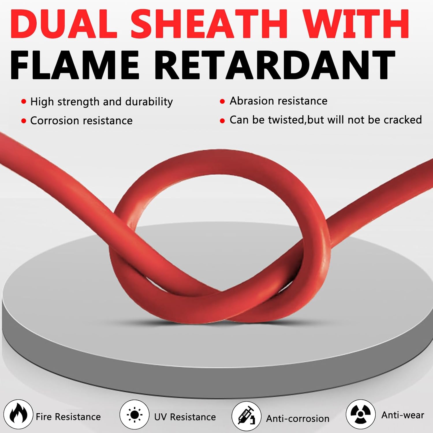 2x60 Feet Solar Panel Extension Cable, 10AWG Solar Cable, Solar Panel Cable with Female and Male Waterproof Connectors for RV, Photovoltaic Systems (60FT Red + 60FT Black)