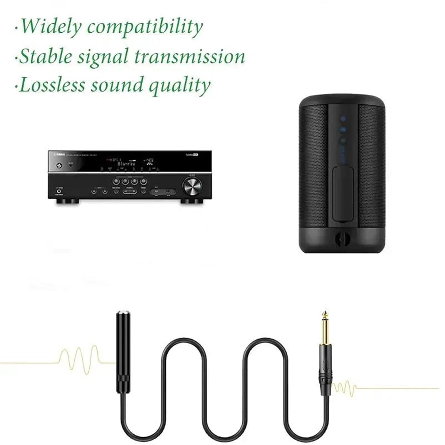 Pro Audio Cable Extension Cable 6.5mm Female to 2x6.5mm Male 1/4 Inch Cable for Amplifier Microphone Mixer Connect Guitar Bass(TS to TS,8M)