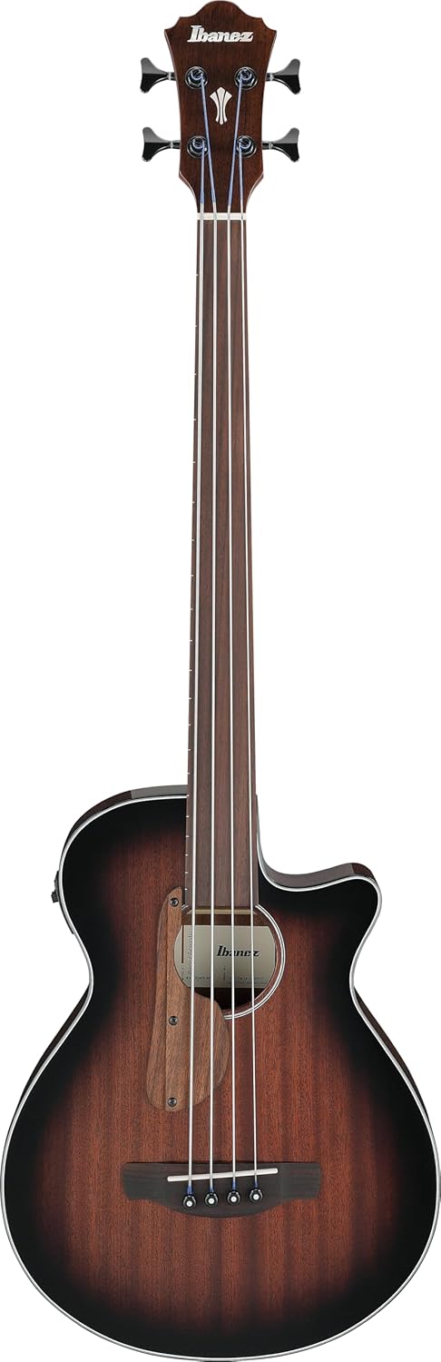 Ibanez AEGB24FE AEG Fretless Acoustic-electric Bass Guitar - Mahogany Sunburst