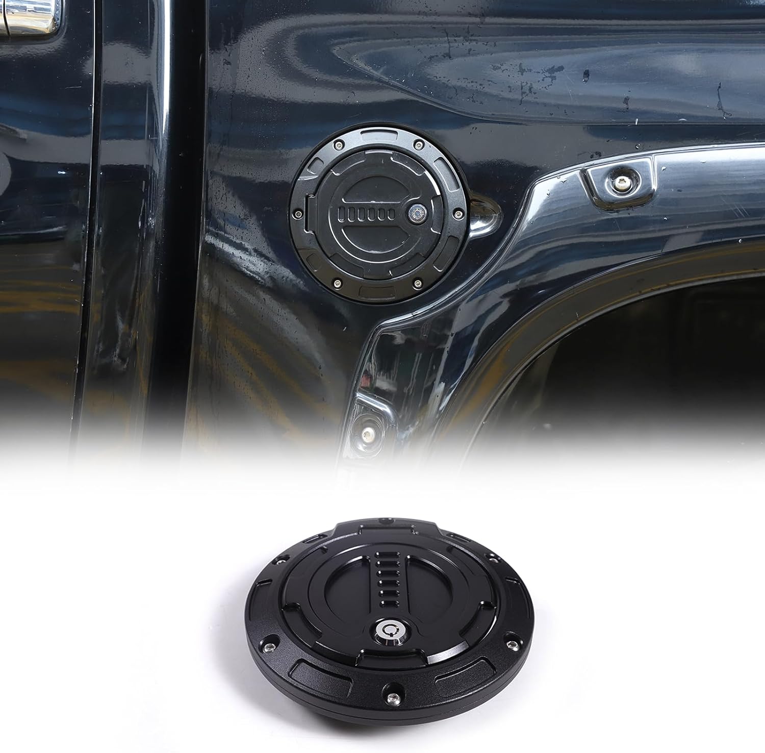 LLKUANG Gas Fuel Tank Cap Protector Cover Compatible with Toyota Tundra 2007-2021,Fuel Tank Door Cover Car Oil Gas Cap Door Cover Trim Decorative Accessories Replacement Parts (Style B)