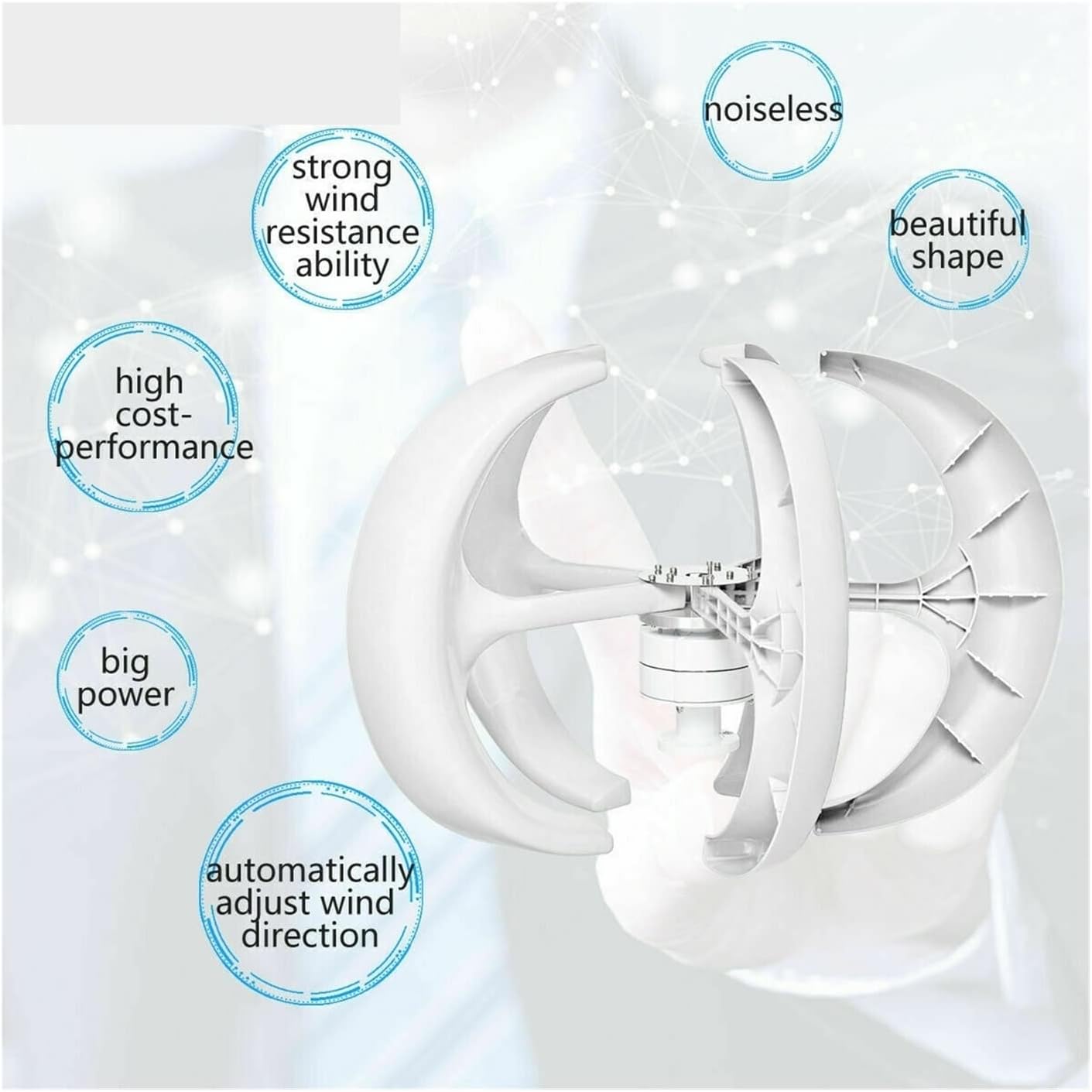 Wind Turbine, Vertical Energy Wind Turbine Windmill Generator 2000W 12v 24v 48v Low Noise Wind Speed Start with MPPT Charge Controller(Red,with MPPT Controller_24V)