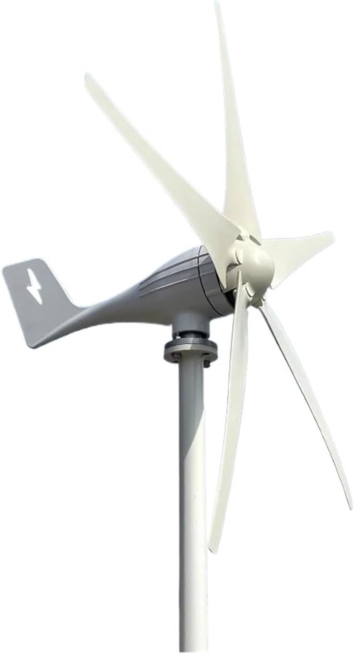 Wind Turbines, Small Windmill Turbine Electricity nerator Complete Kit 3kw 24v 48v 3 Blades Dynamo RV Yacht Farm Low Wind Speed Starting Wind Turbines(White_24V)