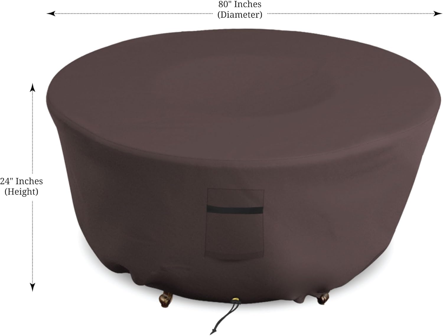 Covers & all Outdoor Round Fire Pit Cover, 12 Oz Waterproof, UV & Weather Resistant for Patio Lawn Garden Backyard Outside, with Air Vents & Drawstrings (80