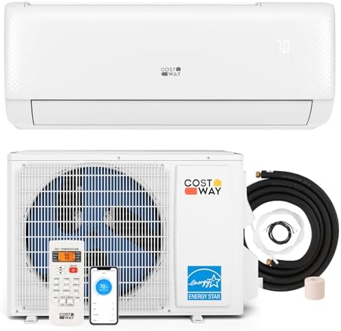 COSTWAY 24000 BTU Mini Split Air Conditioner, Energy Star, with Remote, Compatible with Alexa, Googlehome, Heat Pump, 21 SEER2 Inverter, 24H Timer, for Rooms up to 1500 Sq.Ft (Airtural Series)