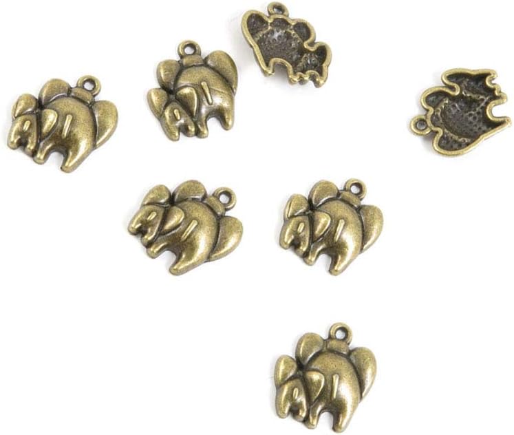 Price per 1000 Pieces Antique Bronze Tone Jewelry Charms Findings Arts Crafts Beading Making Charmes D2LM3I Mother Child Parent Elephants