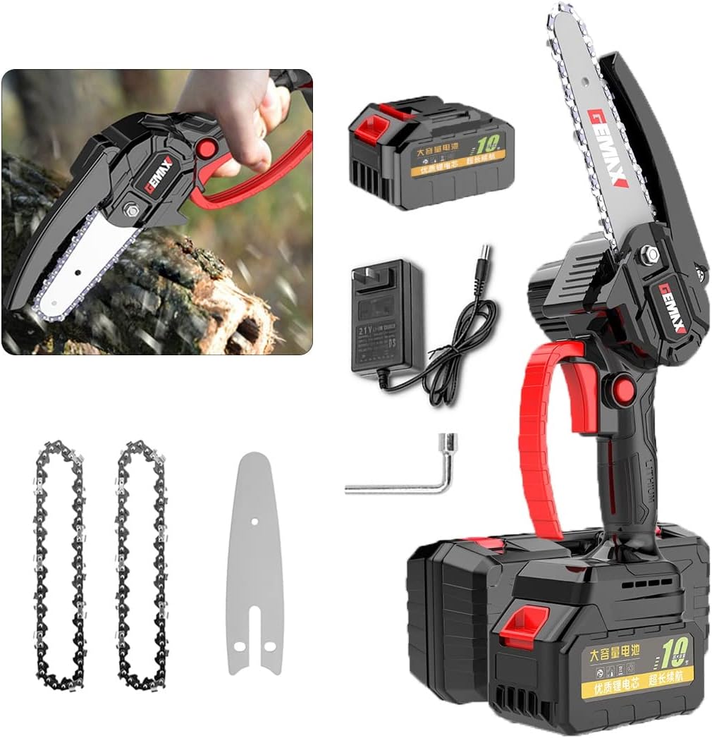Mini Chainsaw,6 Inch Cordless Battery Powered Chain Saw,Mini Saw Cordless,Lightweight Handheld Chainsaw, Handheld Small Chainsaw for Wood Cutting Tree Trimming (Battery *1 : 1Battery)