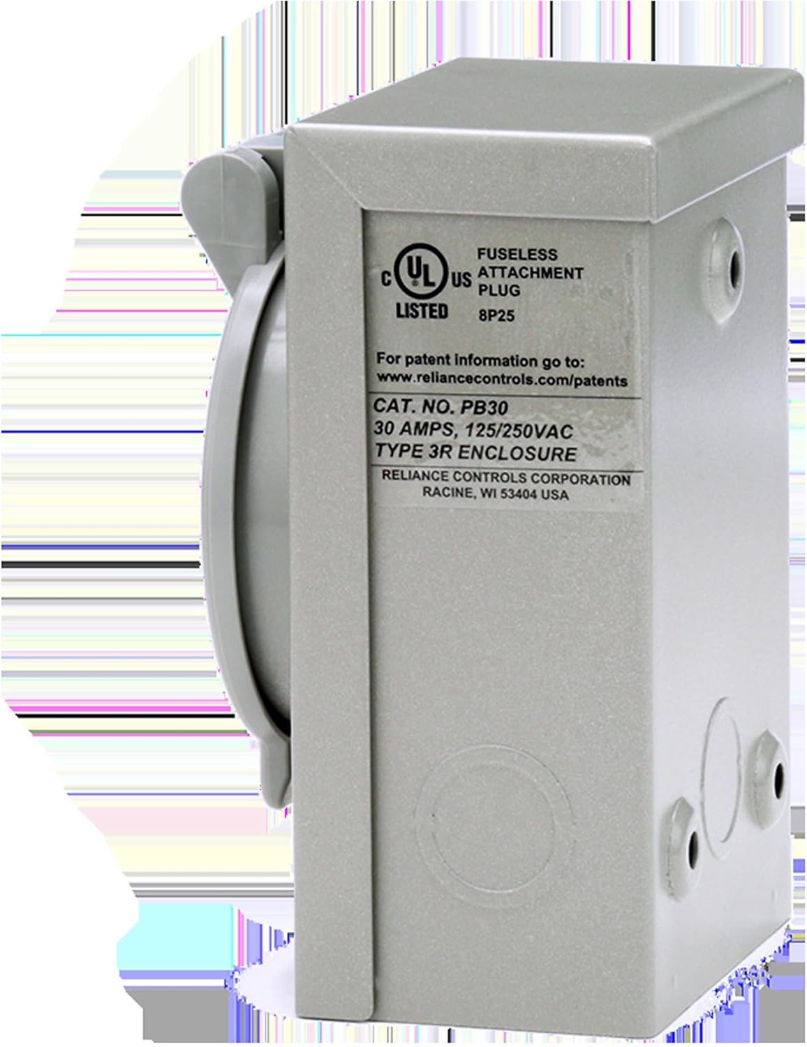 Reliance Controls PB50 50-Amp (CS6375) NEMA 3R Power Inlet Box,Gray
