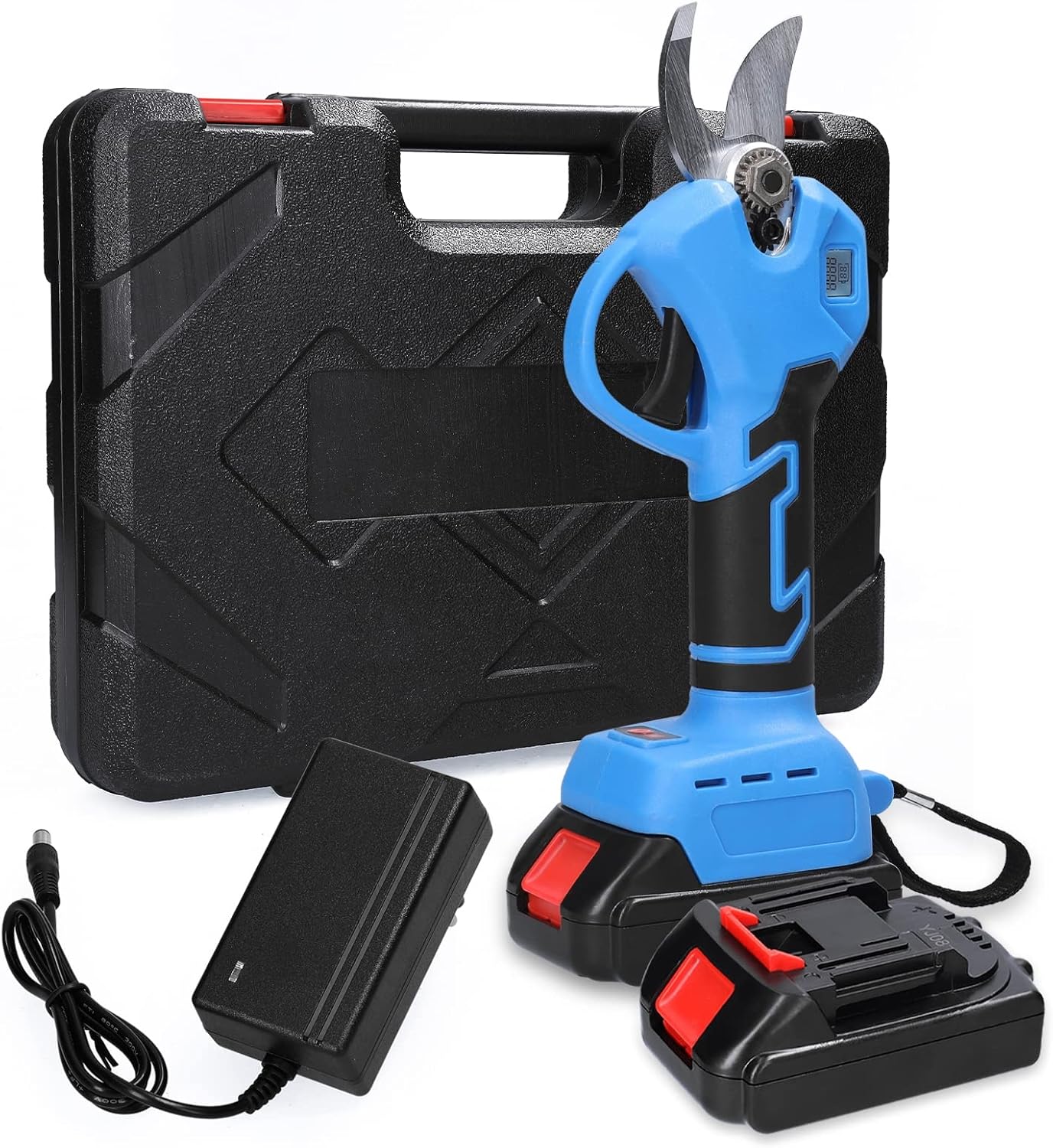 Cordless Electric Pruning Shears, Tree Branch Pruner, Professional Electric Pruner with 6000 mAh Rechargeable Battery Powered, 25mm (1inch) Cutting Diameter,2pcs Battery