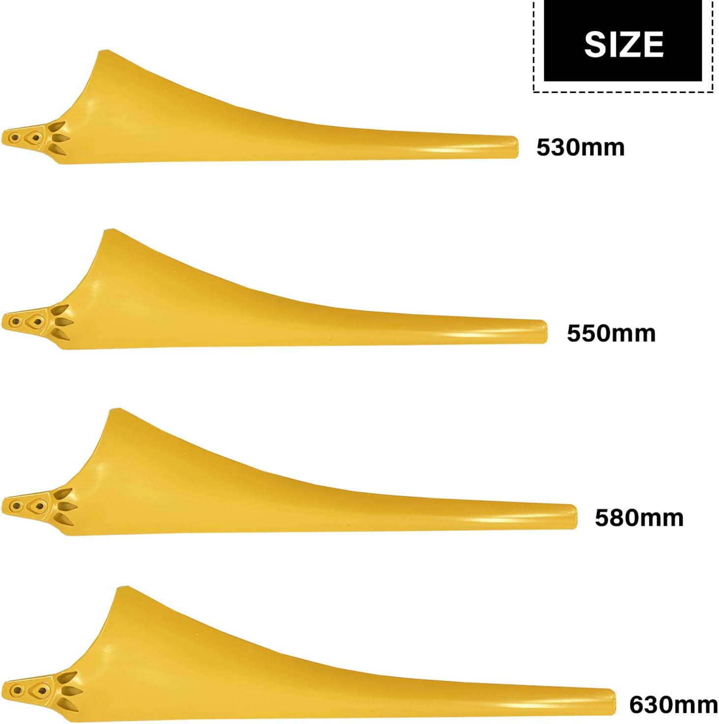 3-Blades Wind Generator Blades 530mm-630mm Yellow Nylon Fiber Wind Turbine Generator Blade Windmill Accessories for DIY Horizontal Axis Wind Turbine, Wind Turbine Spare Blade,Yellow,630mm