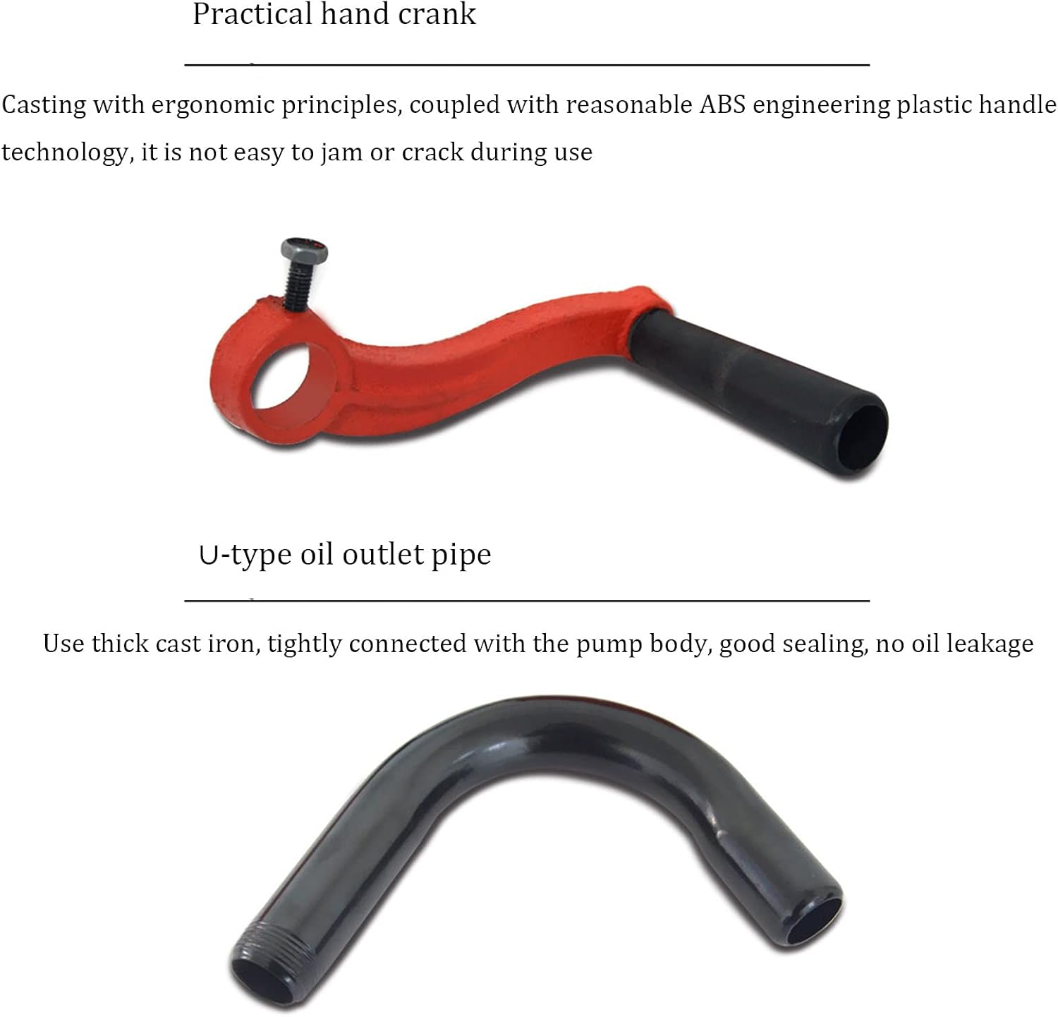 Hand Tool Red Heavy Duty Rotary Barrel Pump Corrosion Resistant Rotary Barrel Pump,Barrel Pump Drum Rotary Hand Pump New Oil Fuel Barrel for Petroleum Based Fluids of Light to Medium Viscosity