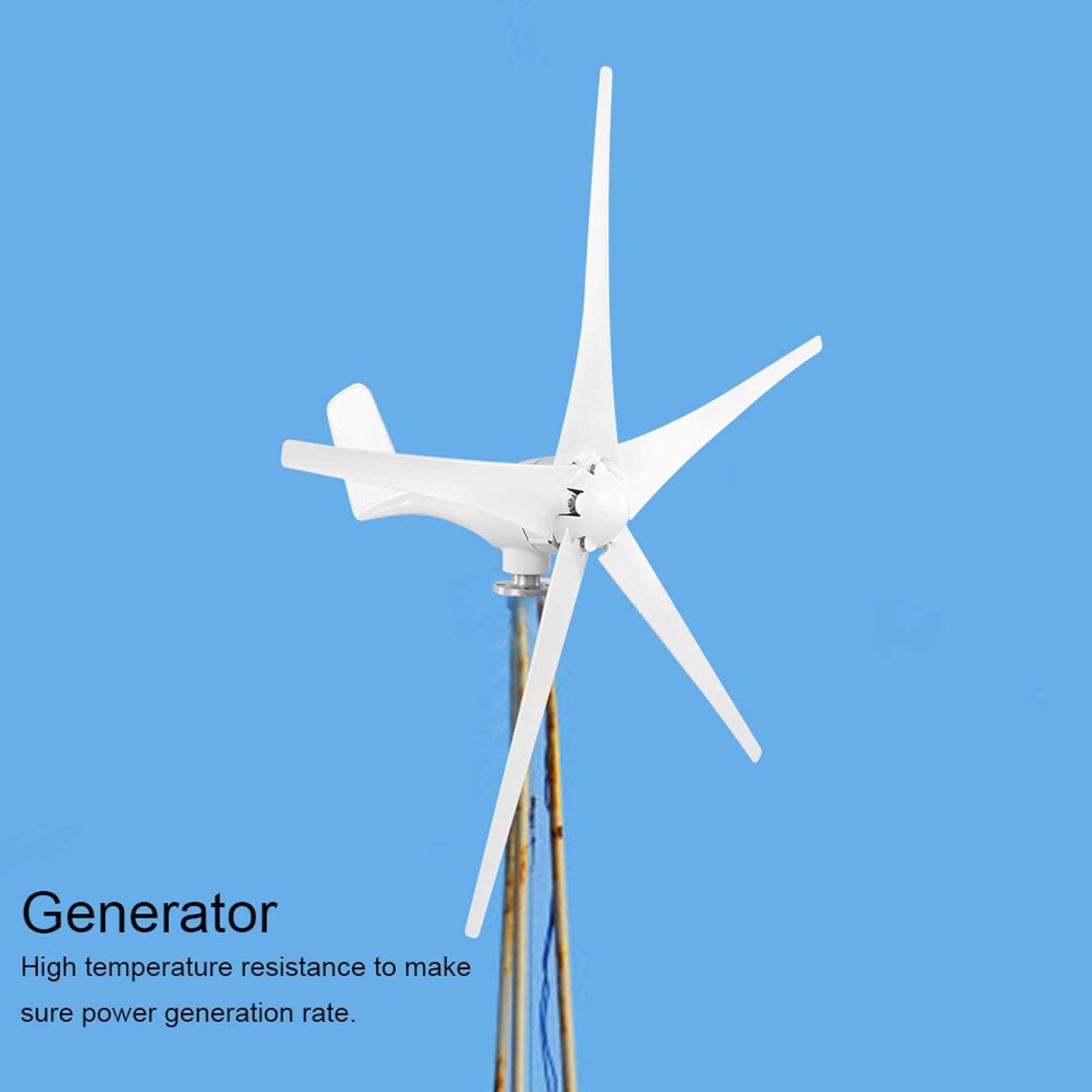 5 Blade Small Windmill Generator Wind Turbines Set Nylon Fiber Blade 800W Aerogenerator Automatic Adjustment of Wind Direction Angle White Grey Black