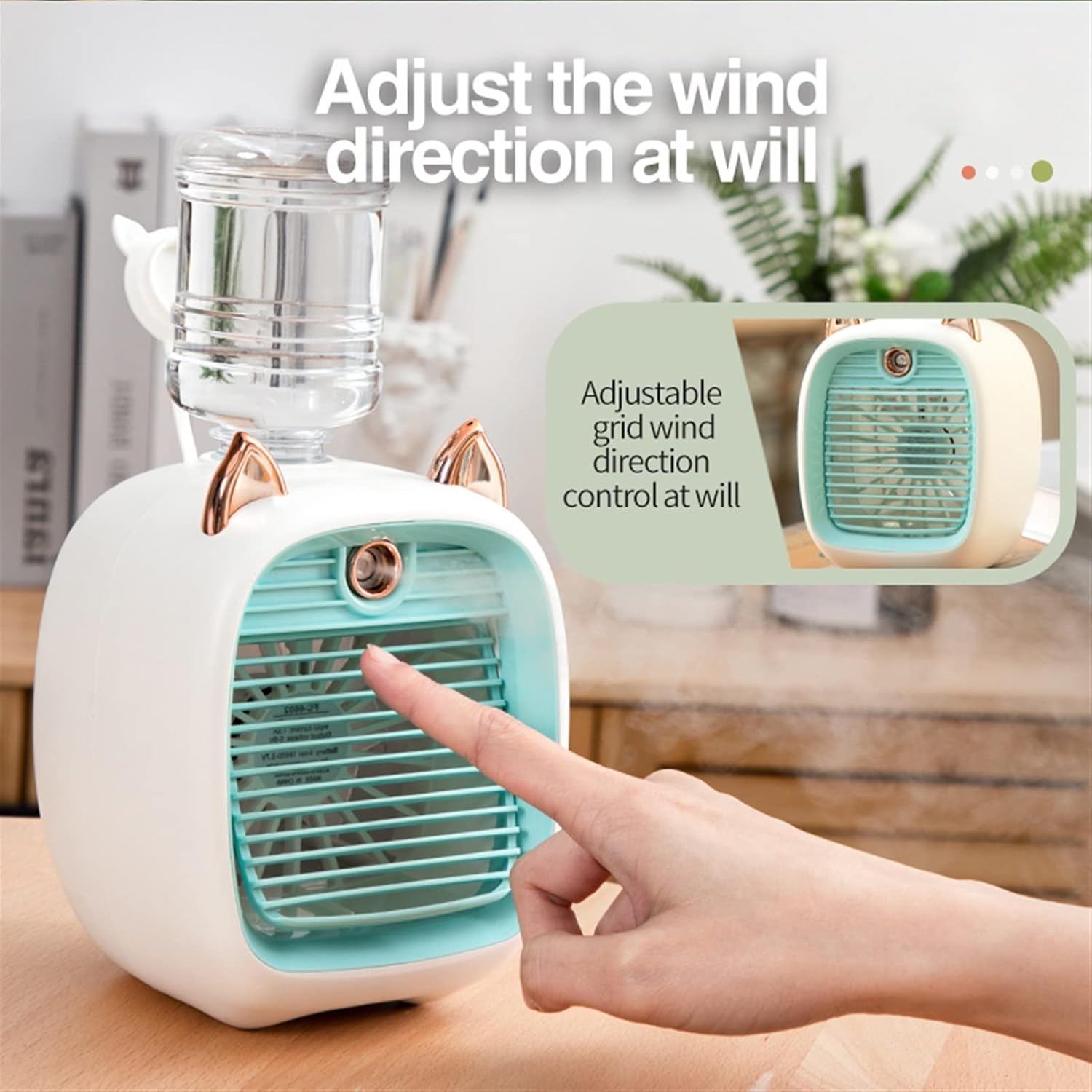 Humidifiers for Bedroom 1200/2400mAh Air Conditioner Portable Camping Fan Rechargeable Spray Cooling Cute Air Humidifier Fan Outdoor Home Humidifier for Home (Color : 1200mAh Pink)