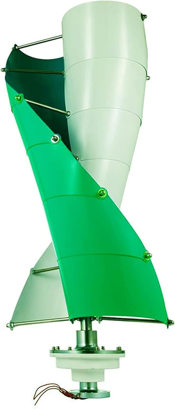 LiuSj JUnSt 1000W Vertical Wind Turbine Generator, DC 12V 24V 48V 2 Blade Low Noise Spiral Wind Generator for Home Or Camping (with Controller, Green)