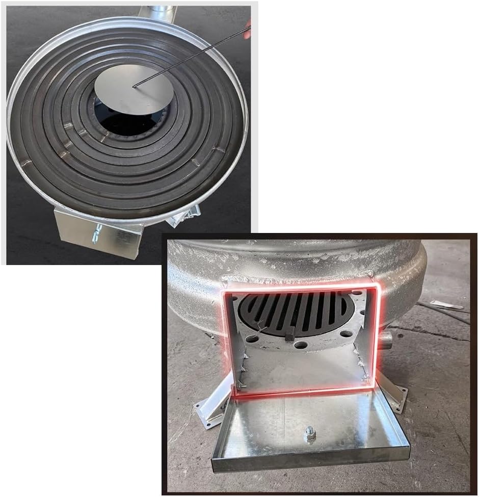 Fire Pits ﻿ Household Wood Stove Rural Wood Stove Rural Movable Pulley Floor Pot Heating Stove with Tabletop Firewood stove(Medium)