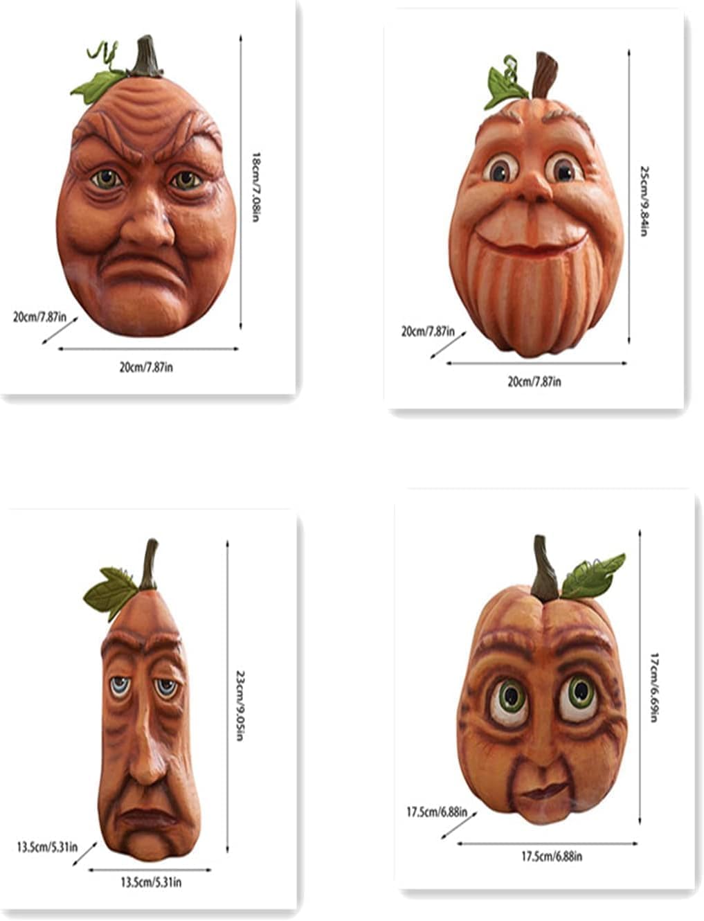 Expressive Pumpkin Family Reign Ornaments Lantern Venue Decoration Props Face Decoration for Haunted House Bar Party (6 Pieces)