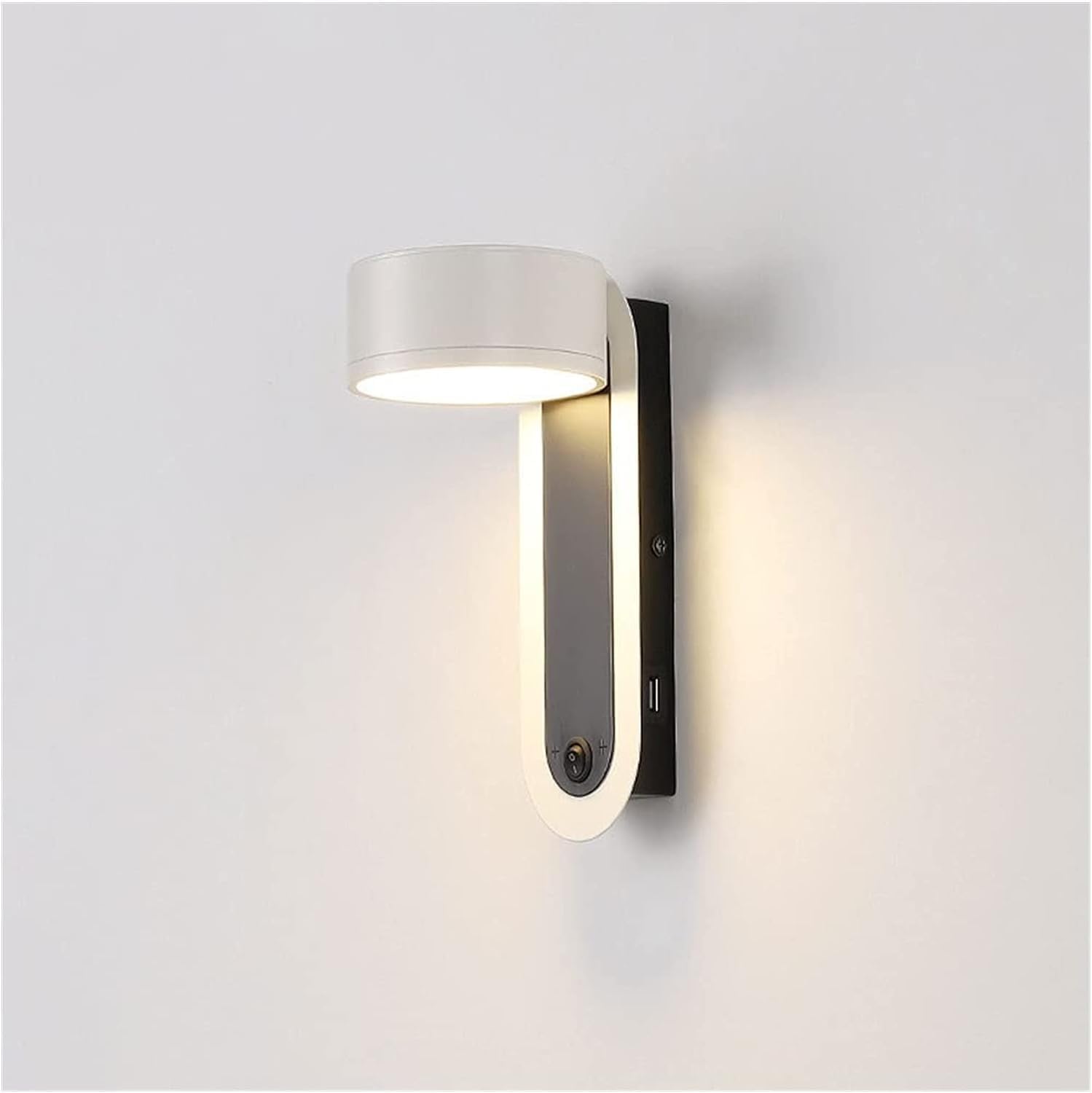 Wall Lamp Light LED Black Wall Light Adjustable Bedside Reading LampIndoor Hardwired Wall Sconce Lighting Fixture with Switch, USB Charging Port, Headboard Lamps