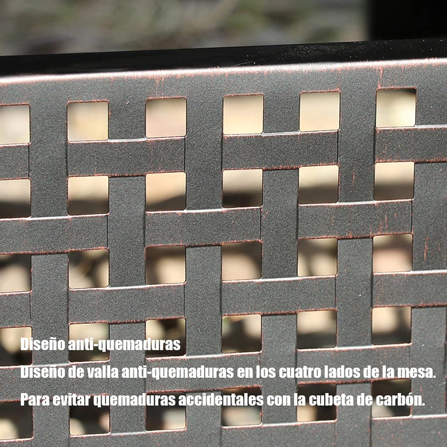 Outdoor Fire Pit Square Metal Firepit Table Wood Burning Stove BBQ Table Ice Pit Heater Suitable for Backyard Garden Camping Party