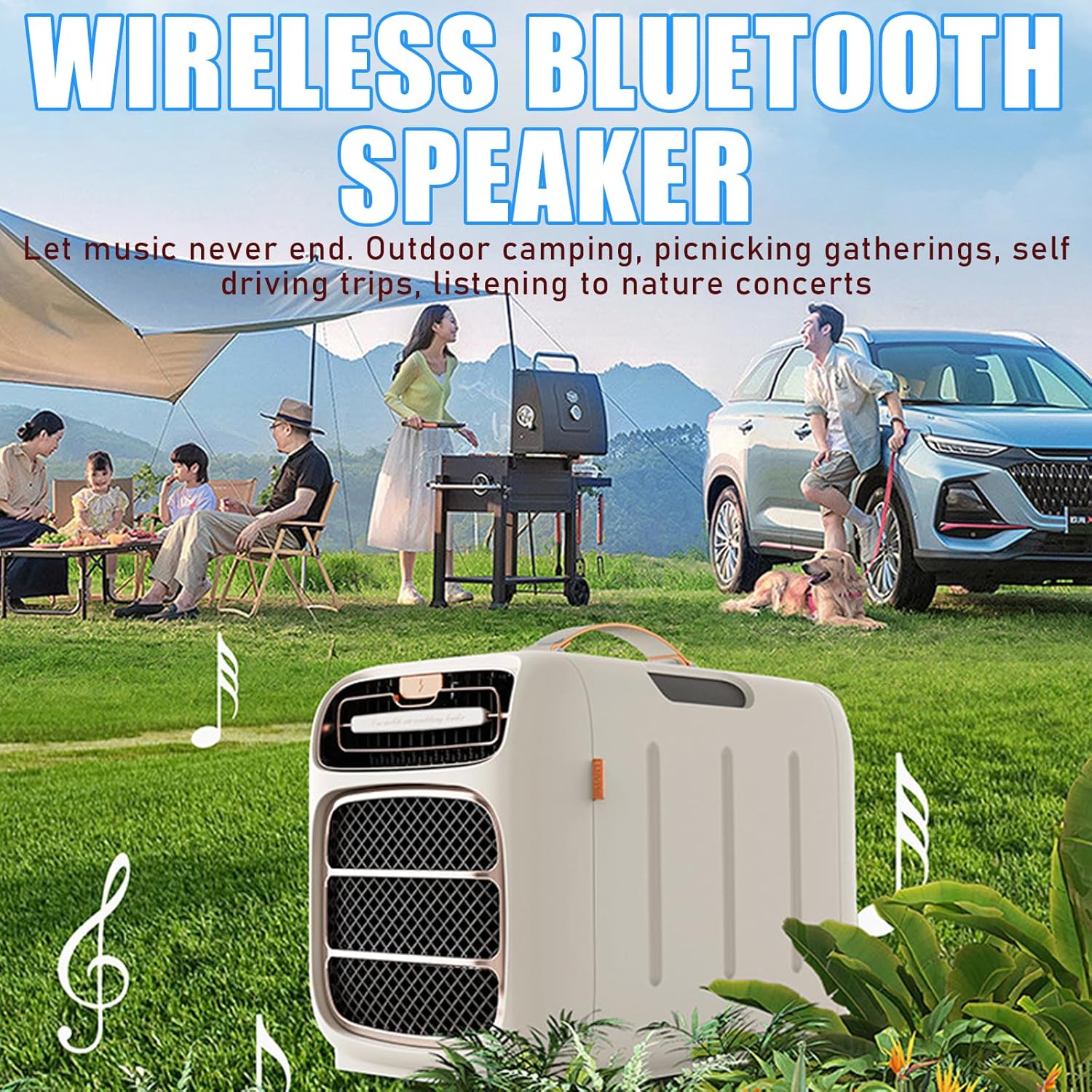 Portable Air Conditioner for Outdoor Camping Travel - RV, Caravan, Motorhome, Tent & Truck, Cooling Heating Dehumidifying Heating and cooling+audio system