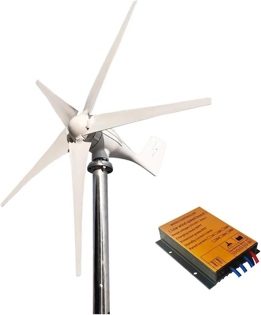 1000W Wind Turbine Generator with MPPT/Charge Controller 12V 24V 48V Windmill Alternative Energy Generator Home Use Low Starting Speed for Home(MPPT Wind Controller,24V)