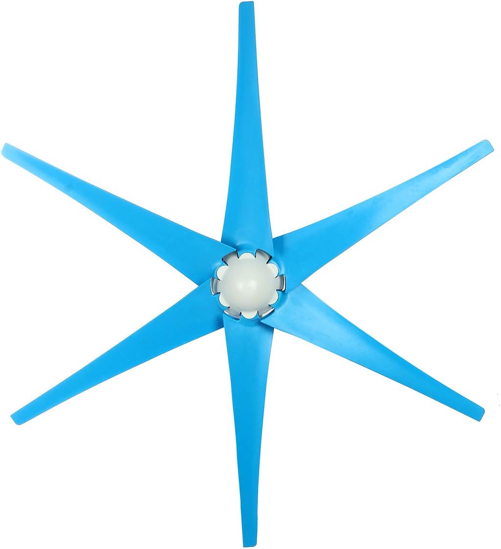 Horizontal Wind Turbine Generator 5000W Max Windmill MPPT Hybrid Charge Solar Wind Off-Grid System, 6 Blades