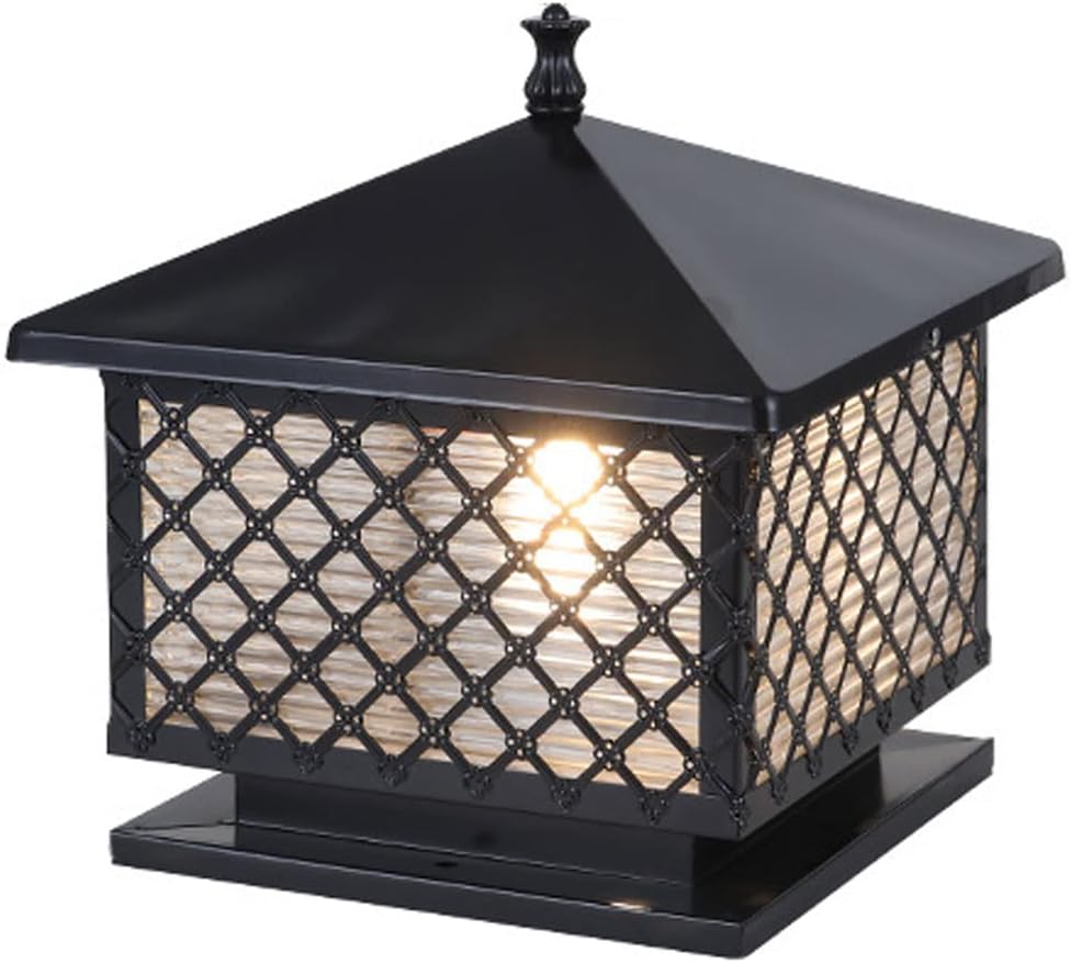 E26/E27 Post Light, Outdoor IP55 Waterproof Patio Stigma Lantern, Garden Home Villa Post Lamp, Die Cast Aluminium Trim Pillar Lights, for Fence Gate Landscape Lighting Fixtures