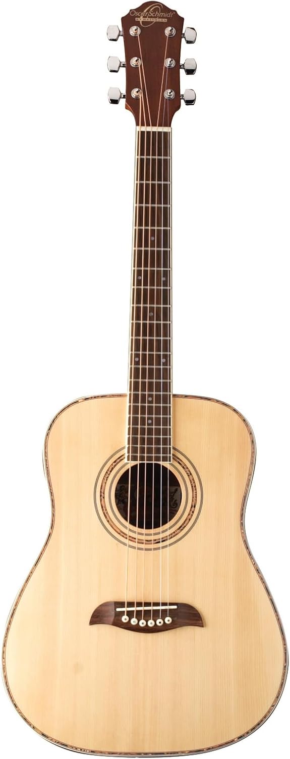 Oscar Schmidt OGHS-A 1/2 Dreadnought Acoustic Guitar. Natural Spruce