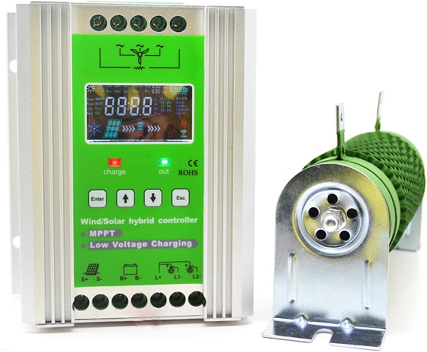 15000W High-Efficiency MPPT Boost Wind/Solar Hybrid Controller - Color LCD Display & Dump Load for 12V/24V/48V Off-Grid Systems