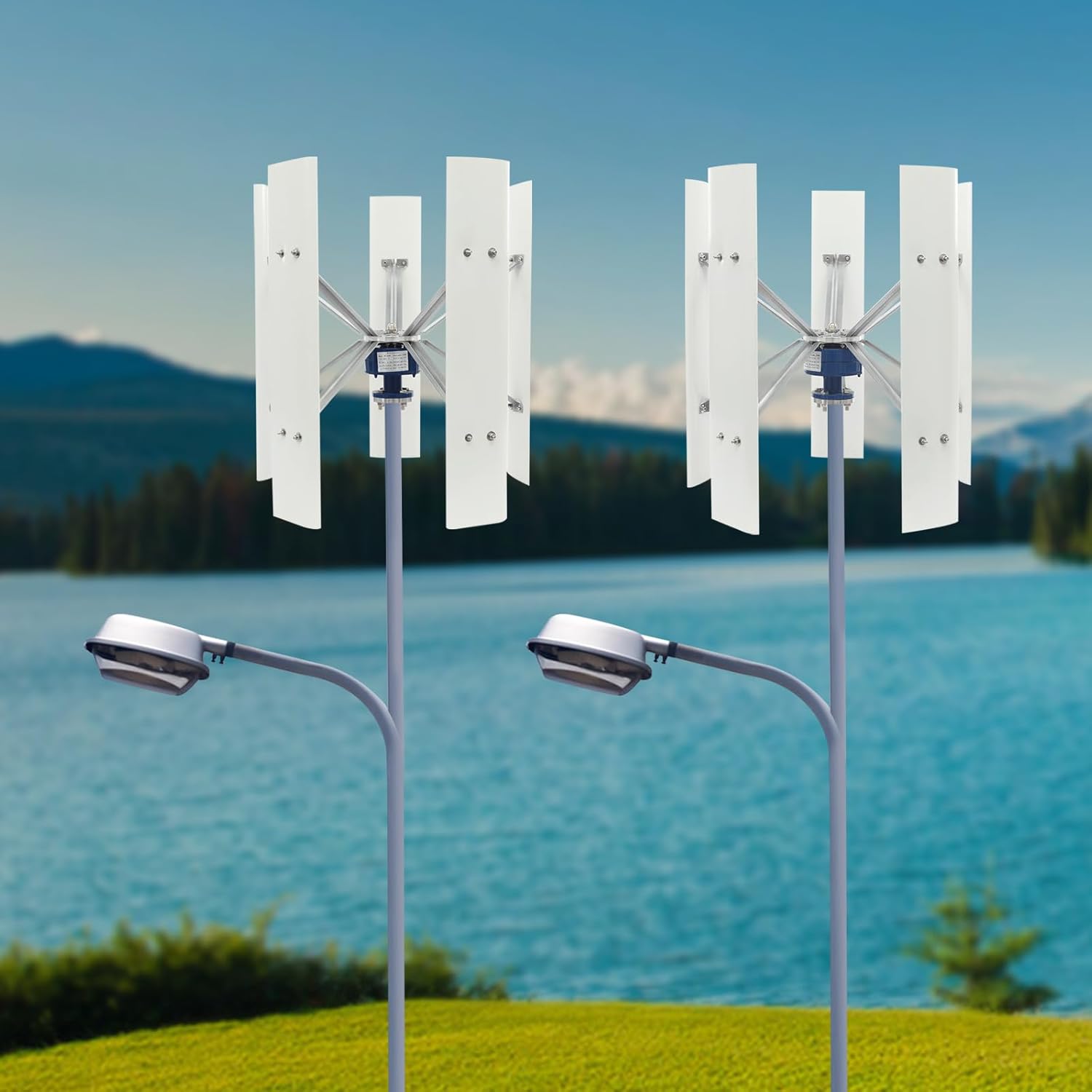 Wind Turbine Generator with 5-blade 100W 12V, Vertical Axis Wind Turbine Generator with Controller Permanent Magnet Levitation System 114.83ft/s Max. Speed