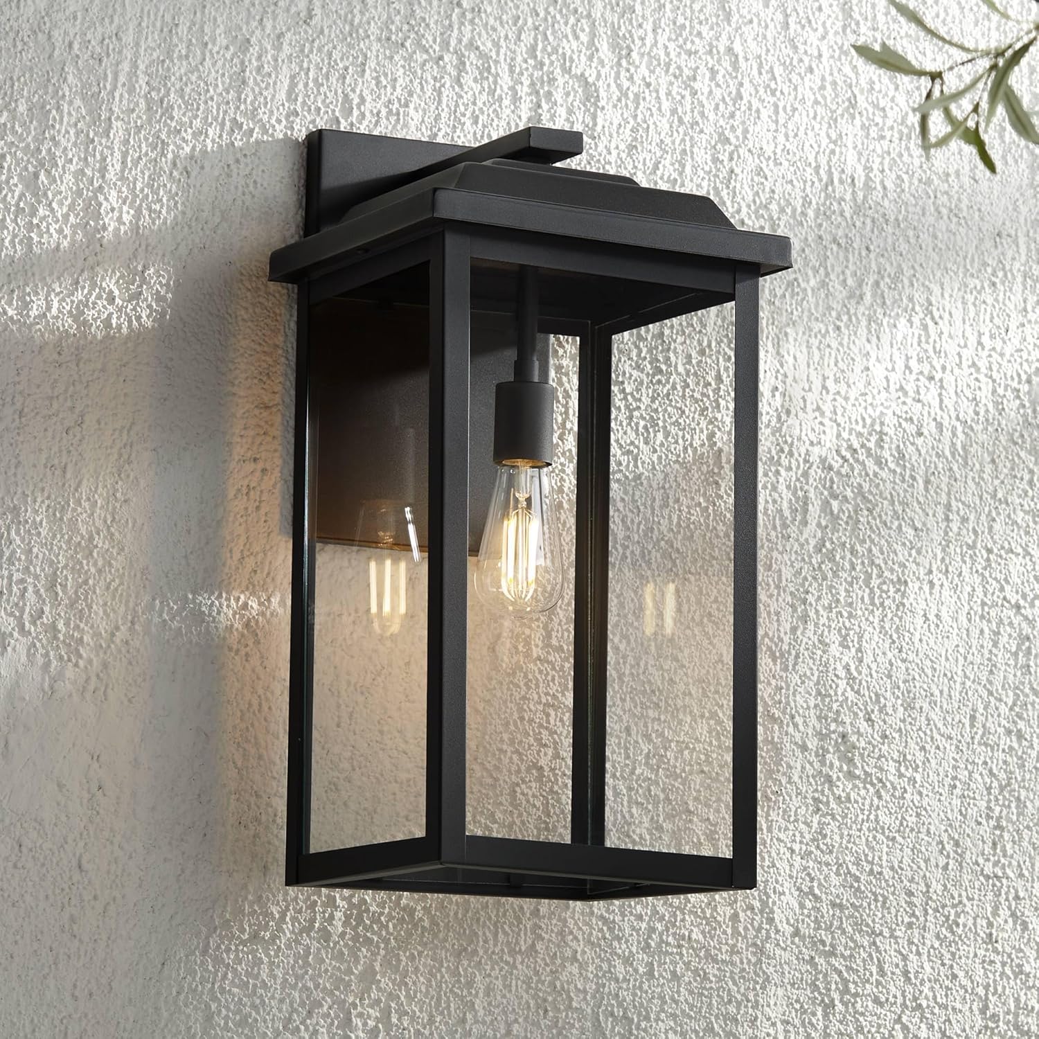 John Timberland Eastcrest Modern Outdoor Wall Light Fixture Textured Black 20 1/2