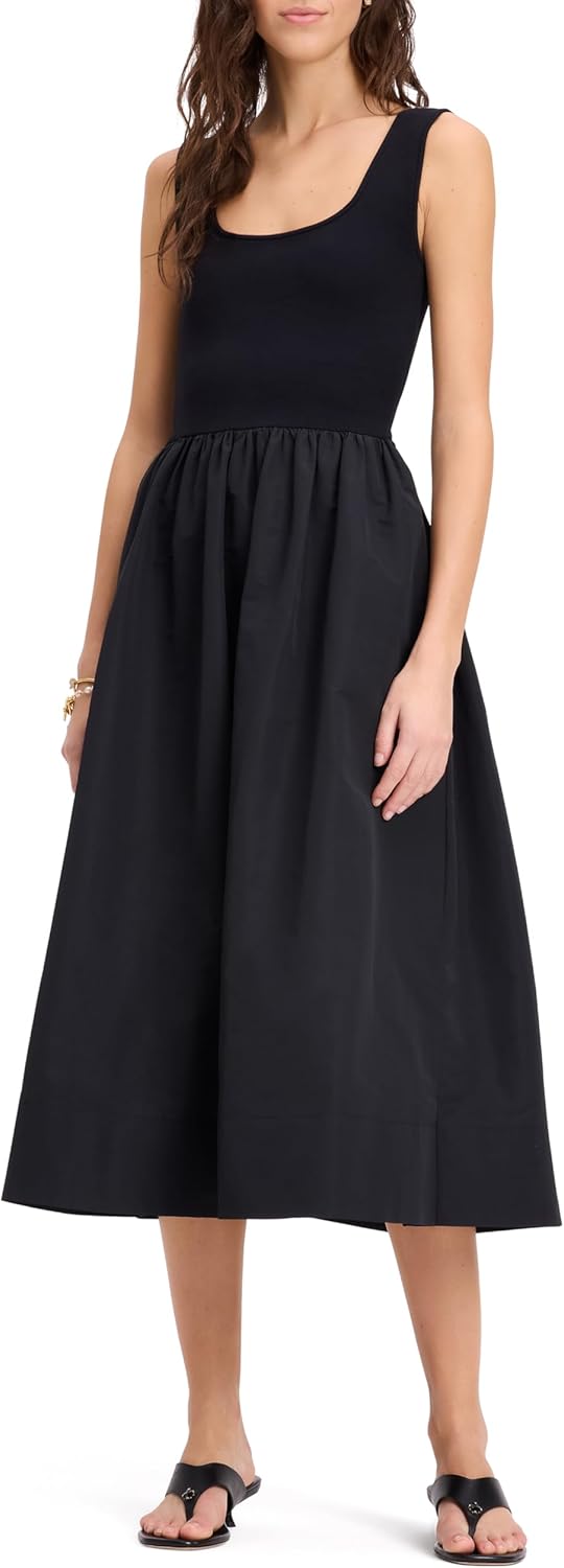 Kate Spade New York Womens Mixed Media Midi Dress