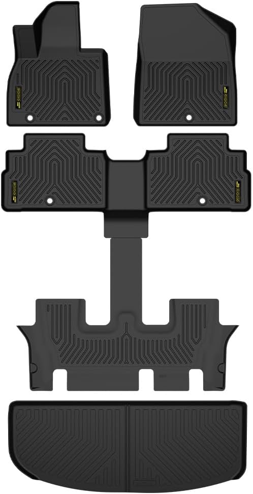 Floor Mats Fit Kia Telluride 2020-2025, Only Fit with 2nd Row Bucket Seat 4PCS Truck Mats TPE All Weather Protection Accessories