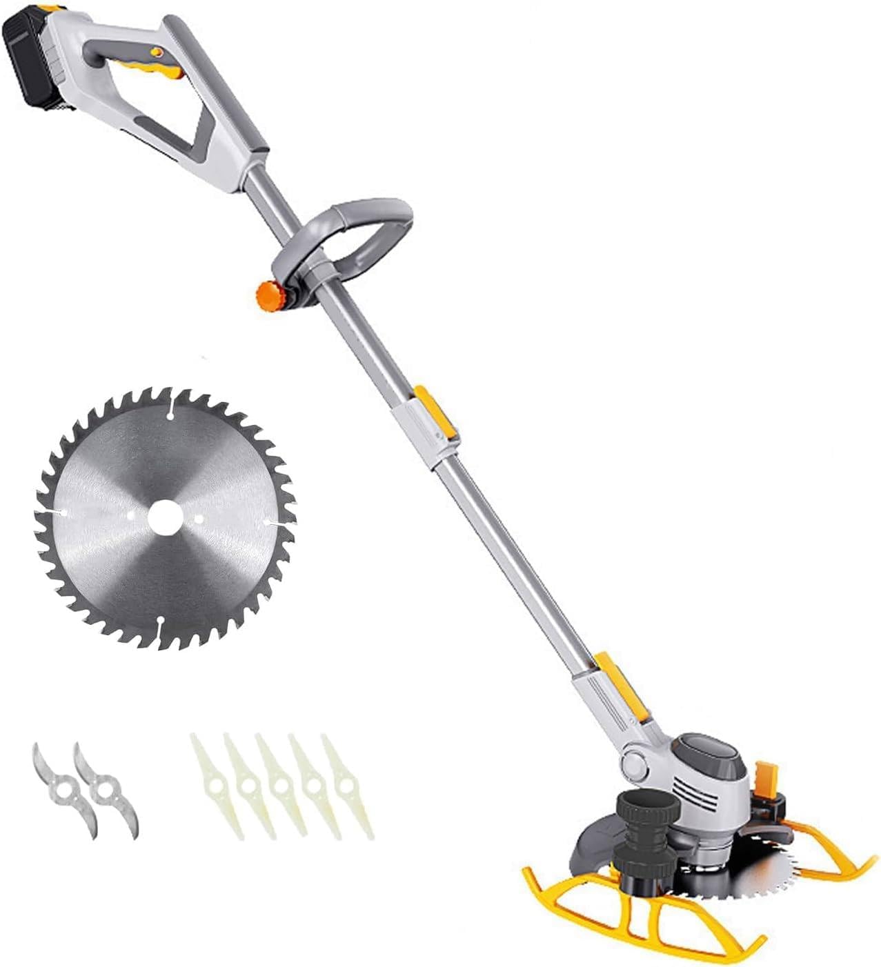 Lawn Mower, Portable Rechargeable Battery-Powered Lawn Mower, 3-in-1 Lithium-Ion Cordless Lawn Mower, with Adjustable Cutting Angle, for Garden