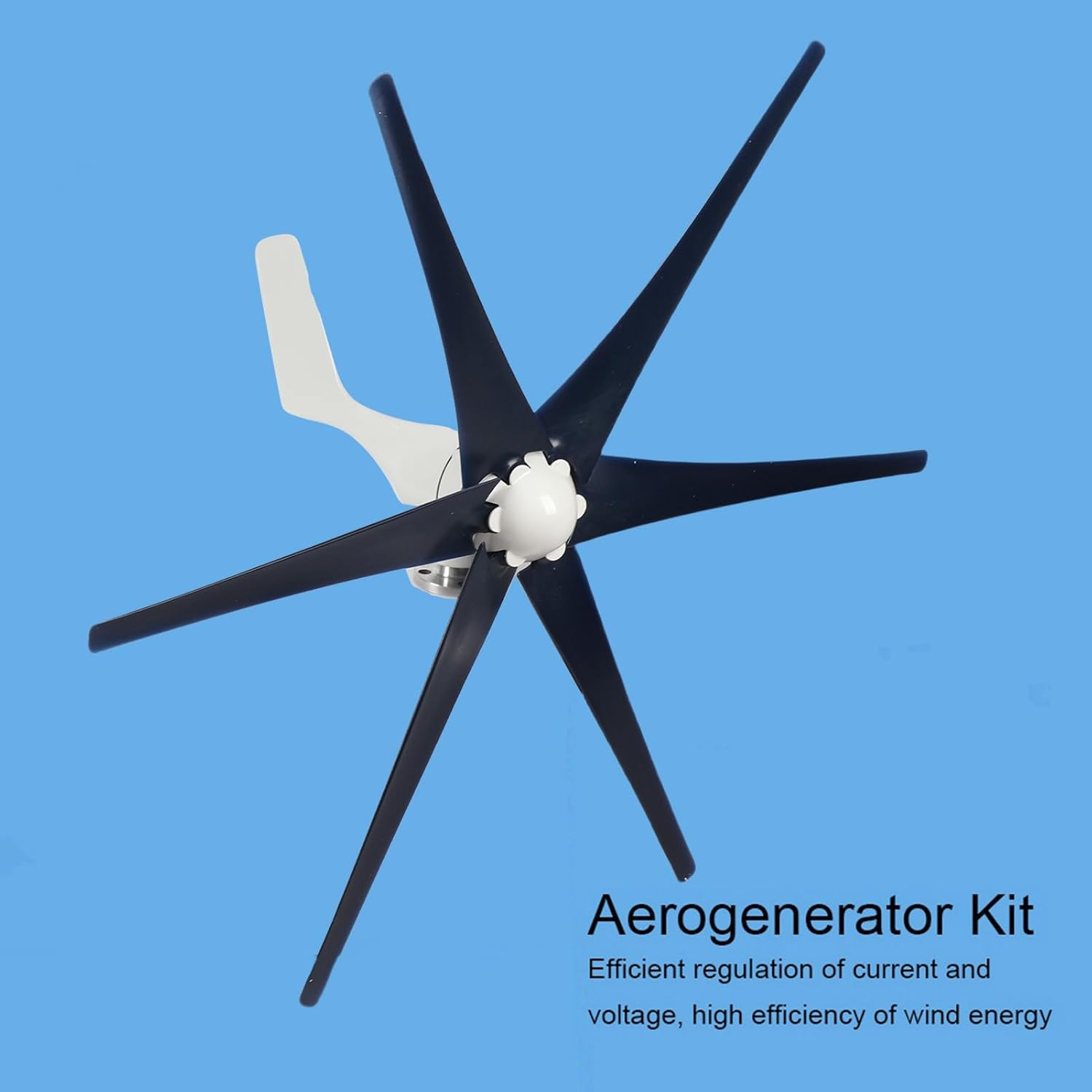 Small Windmill Turbines Generator 6 Blade Wind Turbines Set 800W Wind Industrial Machinery Equipment Blue