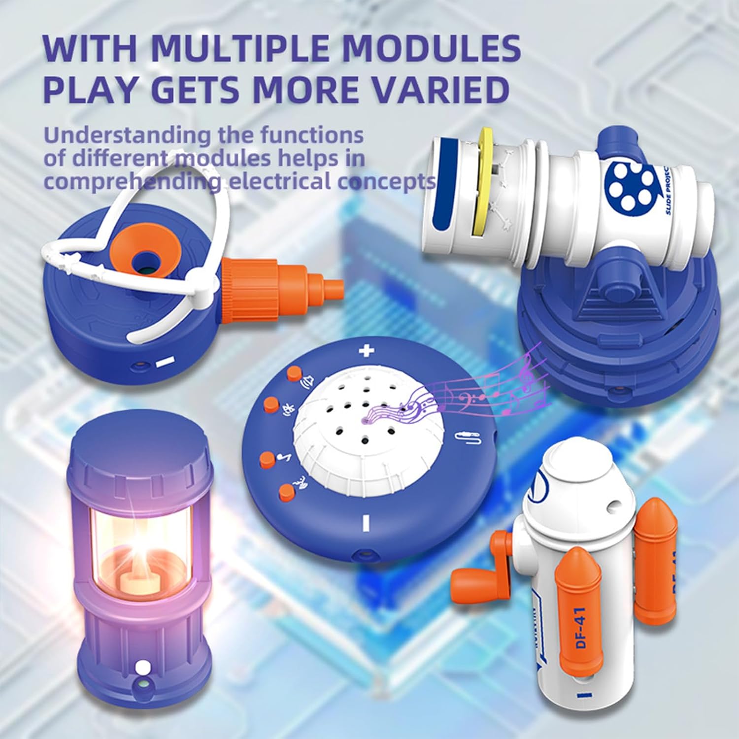 Science Toy Sets, AI Intelligent Voice Physics Circuit Electronic Building Block Puzzle Toy STEM Education Toy Set Holiday Birthday Gift 500+ Projects 66PCS for Students Kids Aged 3+