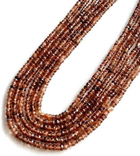 13 inch natural beads strand of 3-3.5mm faceted rondelle andalusite gemstone beads for DIY jewelry - necklace, bracelet, earring, ring.