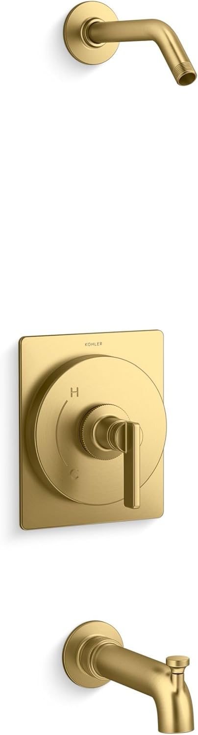 Kohler KTLS35915-4-2MB Castia by Studio McGee Tub and Shower Trim Package with Shower Arm and Diverter Tub Spout Vibrant Brushed Moderne Brass