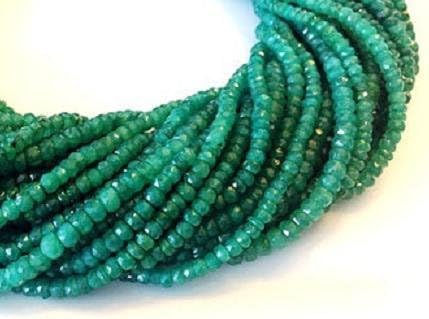 green emerald beads 8 pcs 8-9mm natural faceted rondelle beads precious gemstone beads