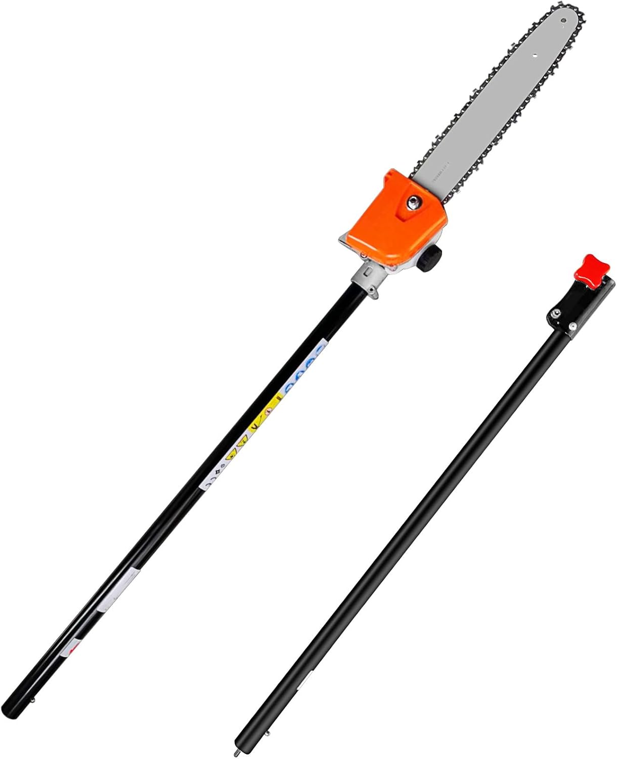 75 inch Pole saw Attachment and Extension Pole Attachment Compatible with kobalt ryobi Greenwork Gtroy-Belt and another most bland's power head and attachment (Black）