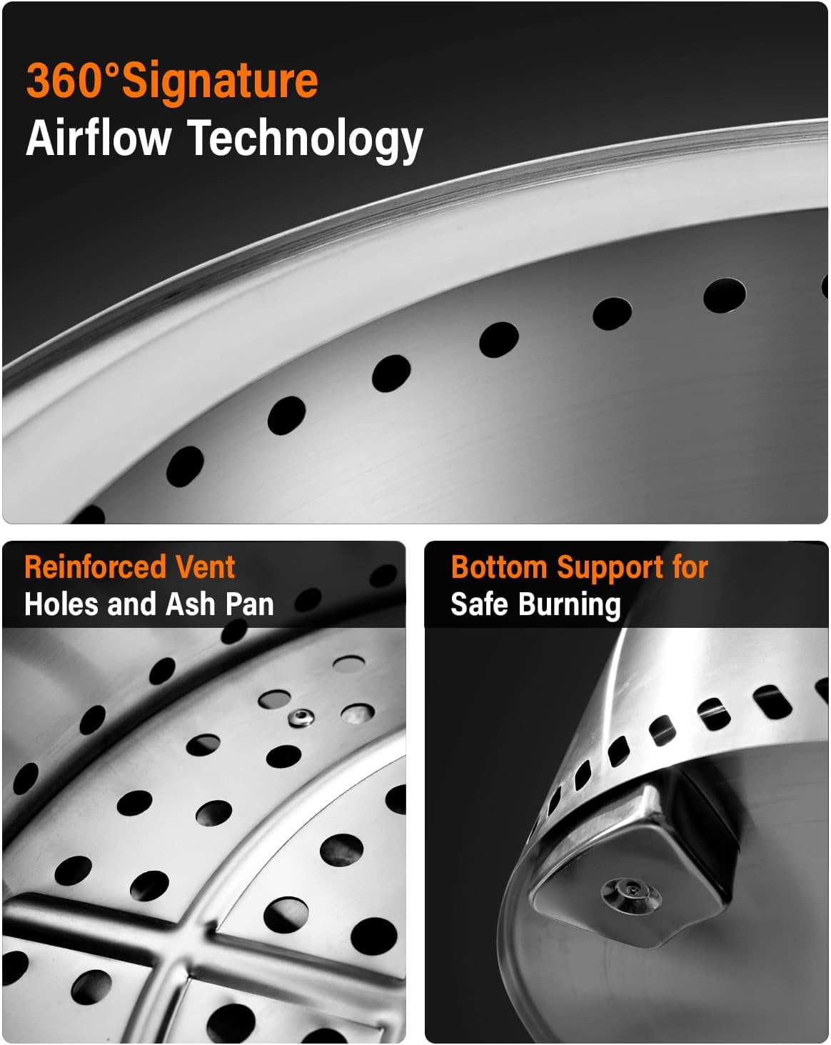 YEFU Fire Pit with Removable Ash-Pan: Smokeless Firepit 304 Stainless Steel Material - Outdoor Fire Pit Silver 19 inch - Smokeless Firepit for Outside Outdoor Patio Camping Backyard