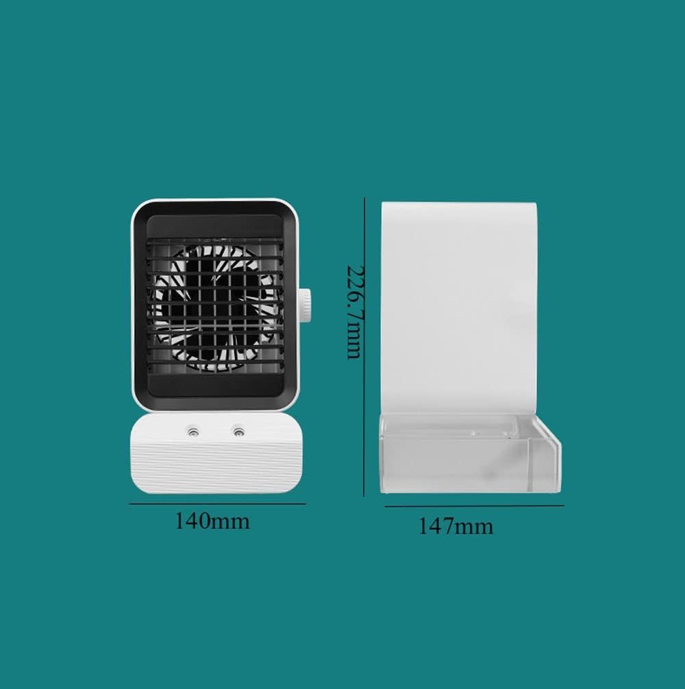 Evaporative Air Cooler, Small Air Conditioner, USB Powered Poratble Air Cooler w/Humidifier, Colors Night Light, 3 Speeds Mini Air Conditioner Poratble for Room/Desktop/Office